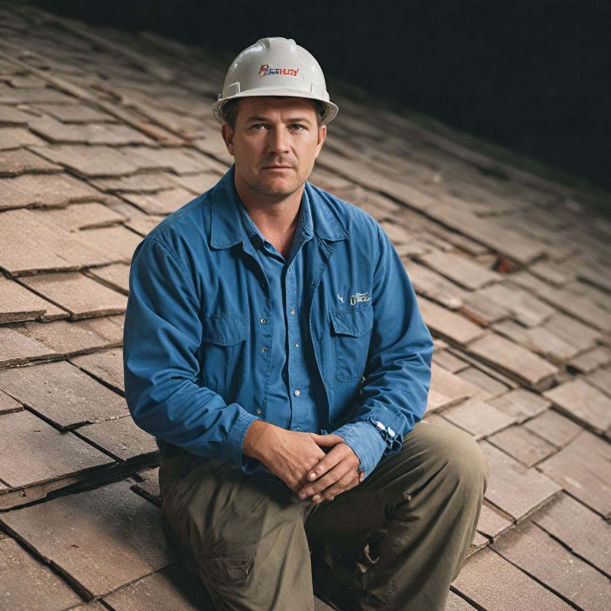 Home-services professional working on a roof